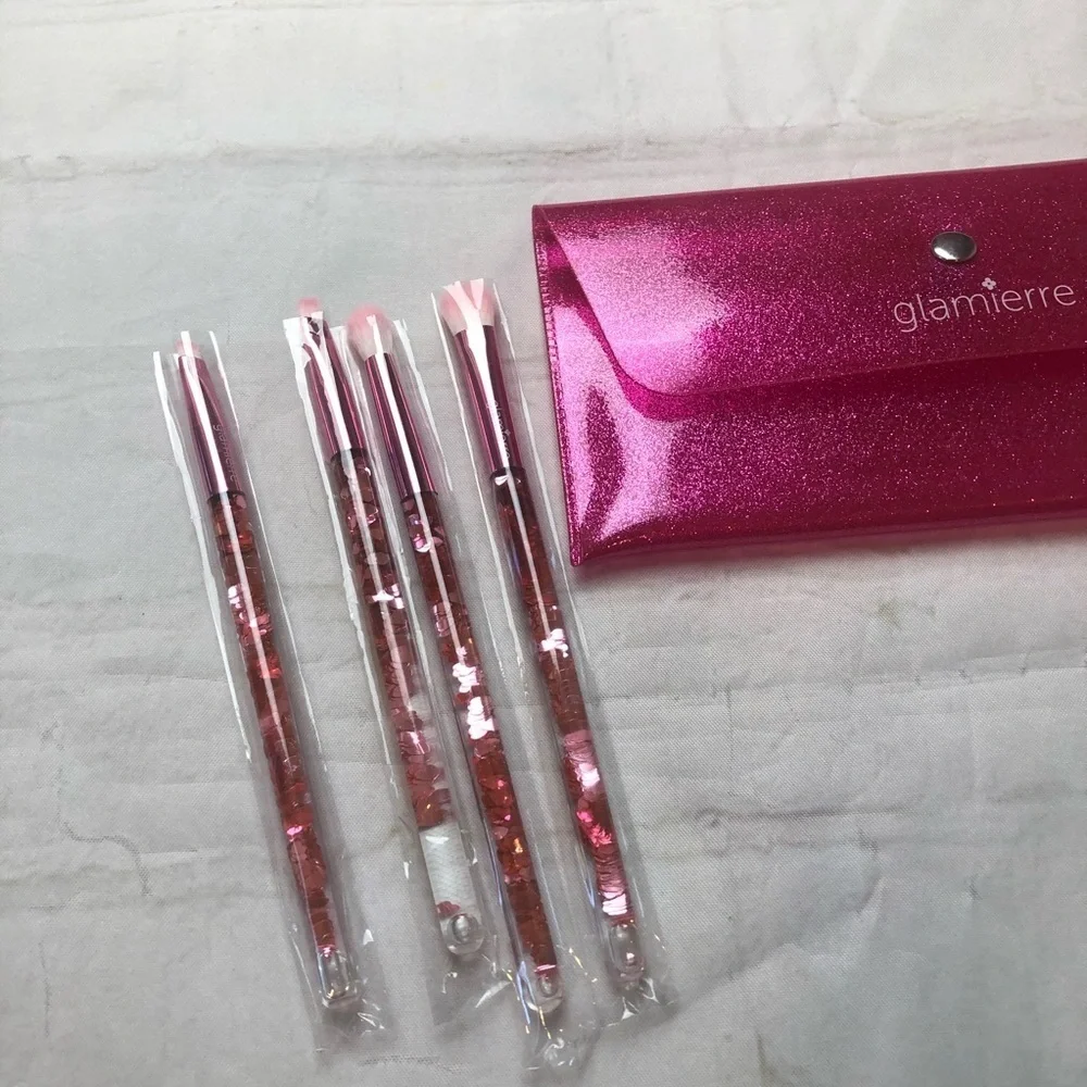 Glamierre Pink Glitter makeup brush‎ kit NEW! Y2K Fairycore